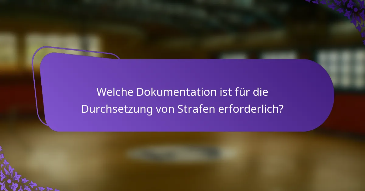 Welche Dokumentation ist für die Durchsetzung von Strafen erforderlich?