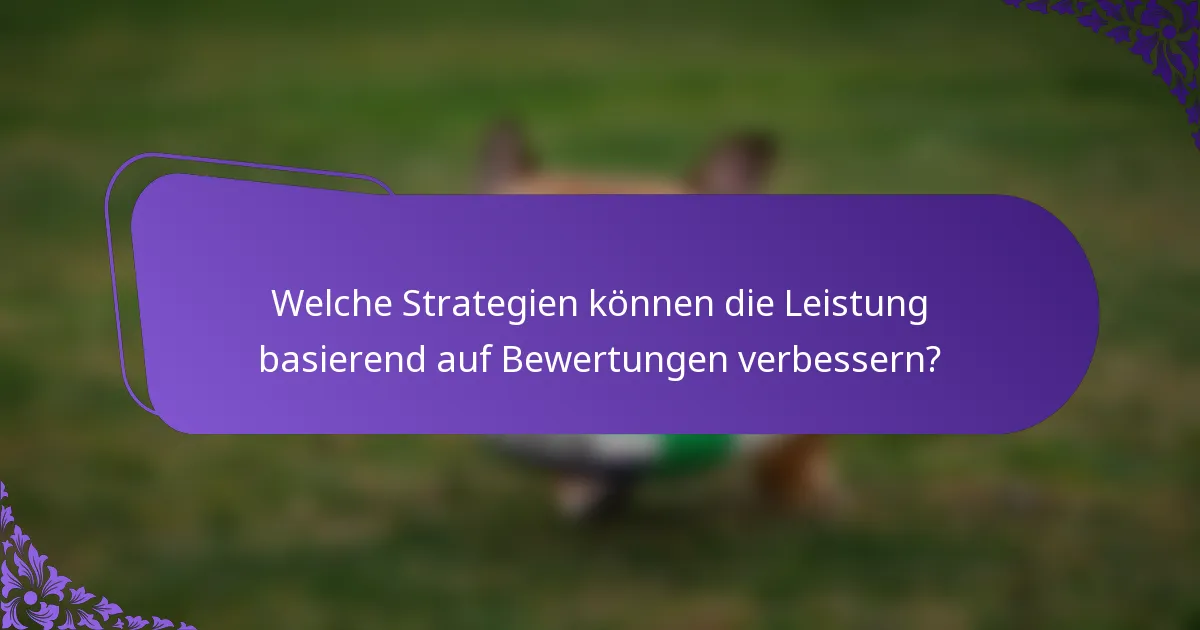 Welche Strategien können die Leistung basierend auf Bewertungen verbessern?