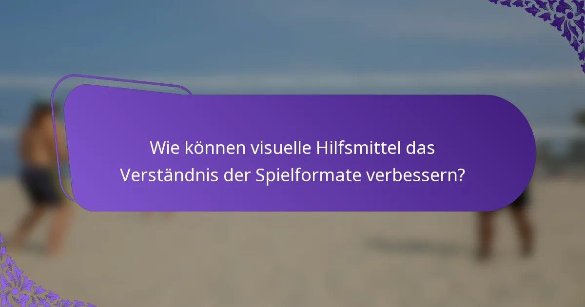 Wie können visuelle Hilfsmittel das Verständnis der Spielformate verbessern?