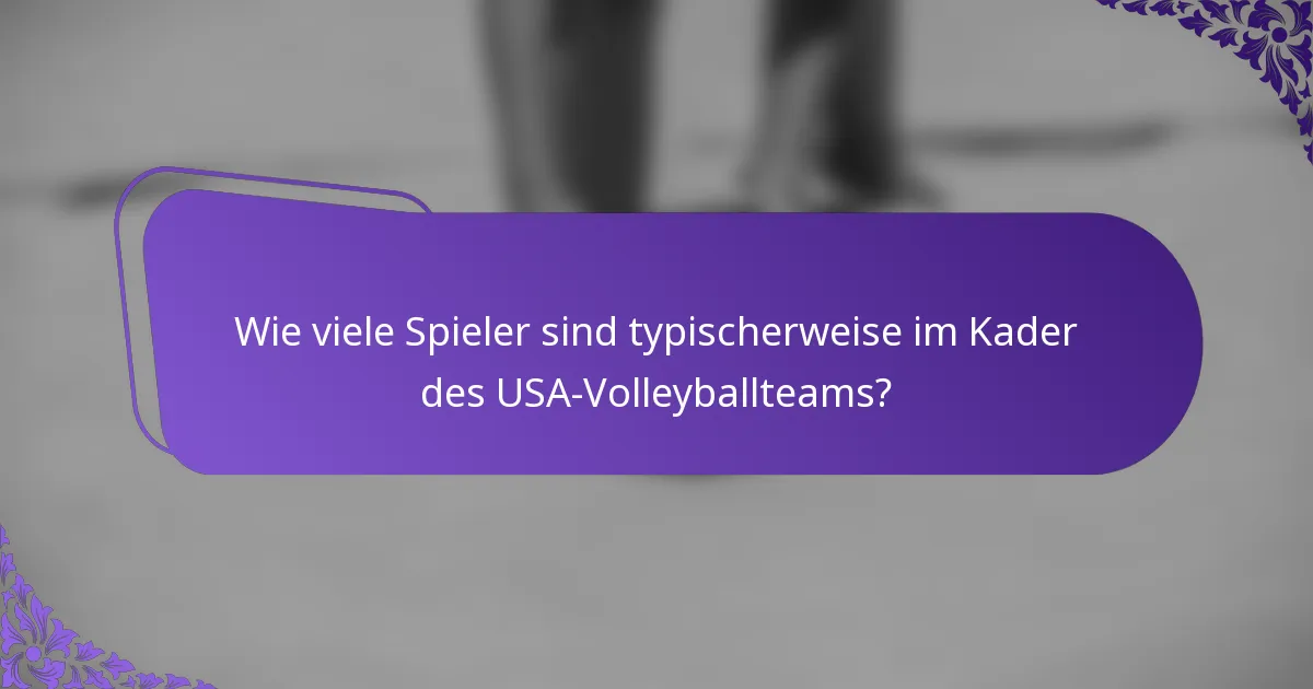 Wie viele Spieler sind typischerweise im Kader des USA-Volleyballteams?
